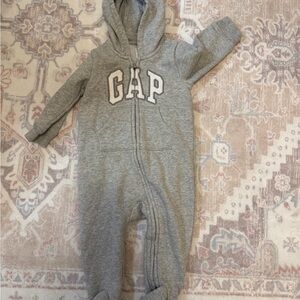 GAP Heather Gray Baby Hooded Onesie